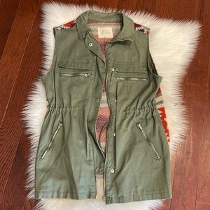 Thread & Supply army green with sweater back utility vest